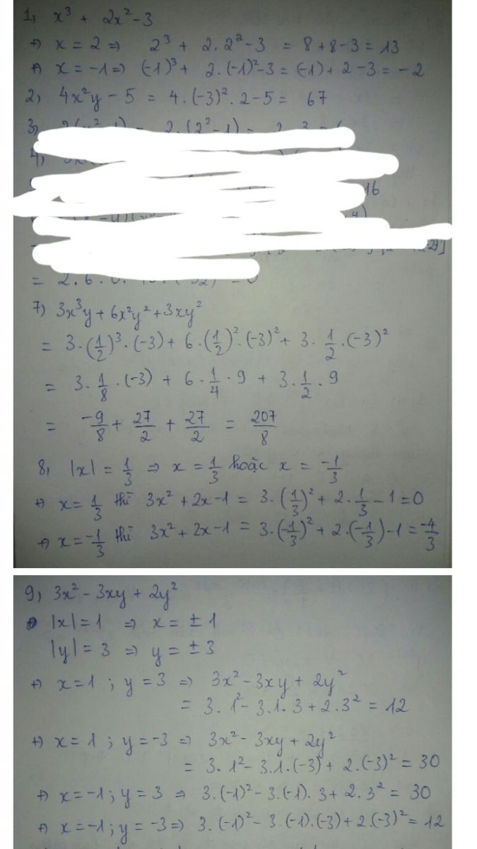 X 3 2x 2 3 Tại X 2 X 1 4x 2y 5 Tại X 3 Y 2 3x 2 3xy 2y 2 Tại X 1 Y 3 3x 3y 6x 2y 2 3xy 2 Tai X 1 2 Y 3 3x 2 2x 1 Tai X 1 3 Co Giup E Với ạ